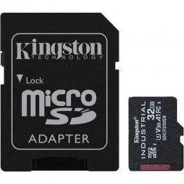 Card de memorie Kingston Industrial, 32 GB, MicroSD cu adaptor SD, Clasa 10